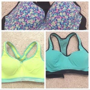 LOT OF 3 VICTORIAS SECRET SPORTS BRAS BRA